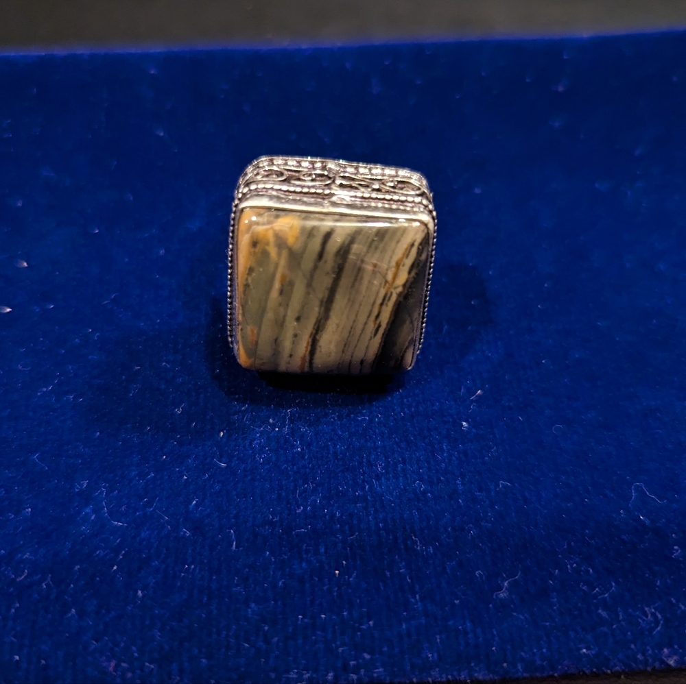 SALE - Black & Brown Striped Jasper